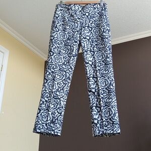 Waist29" Stretchy French Connection Monochrome Floral Pants